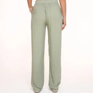Army Green Linen-Pants<Olivia & Kate Fashion