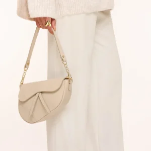 Beige Leather Saddle-Bag<Olivia & Kate Outlet