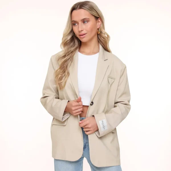 Beige Studio-Blazer<Olivia & Kate Cheap