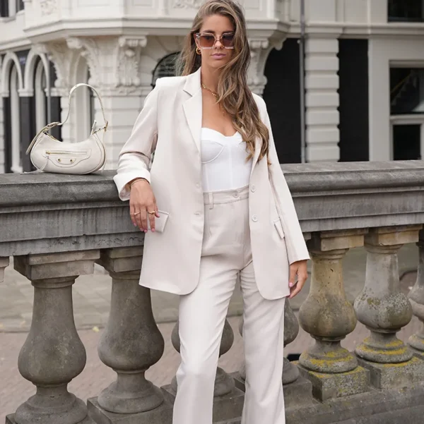 Beige Tracie Straight-Pantalon<Olivia & Kate Flash Sale