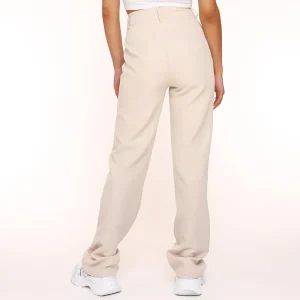 Beige Tracie Straight-Pantalon<Olivia & Kate Flash Sale