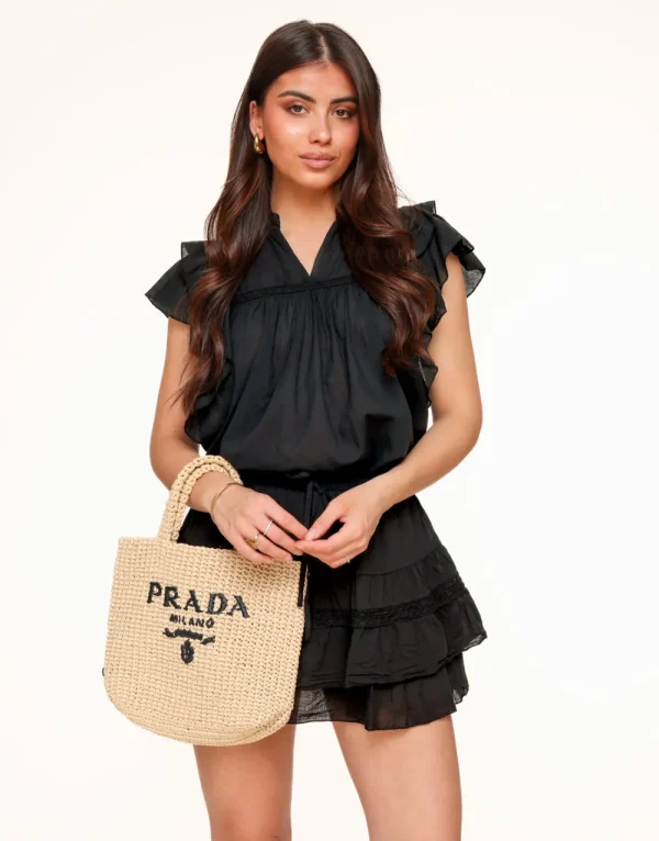 Black Details Ruffle-Skort<Olivia & Kate Hot