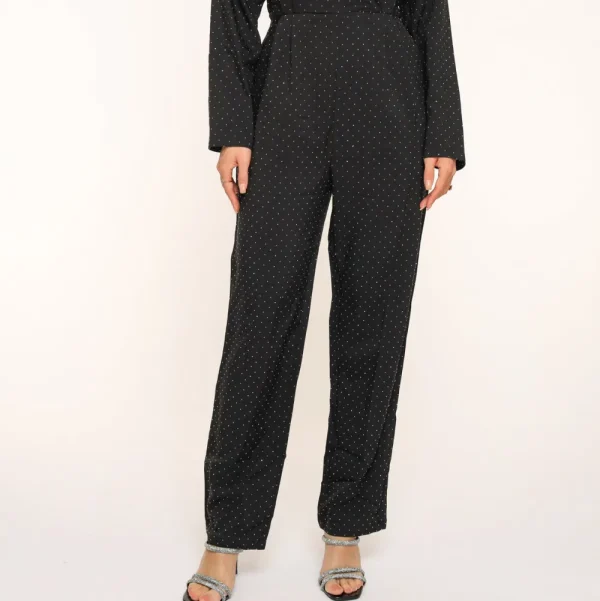 Black Glitter Stones Long Sleeves-Jumpsuit<Olivia & Kate Shop
