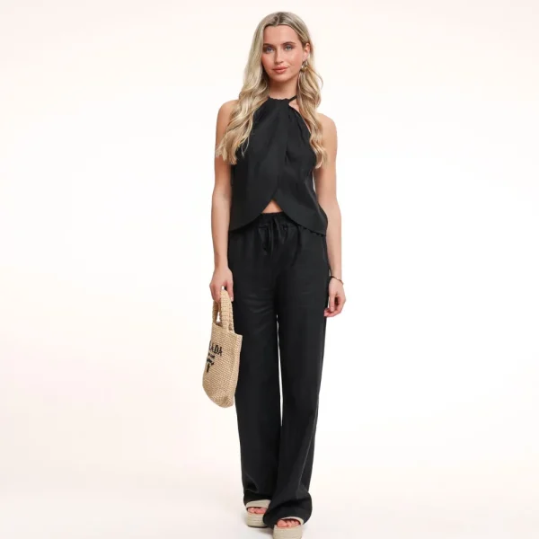 Black Tall Linen-Pants<Olivia & Kate Discount
