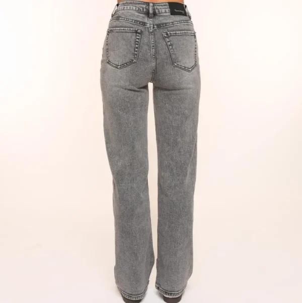 Grey Straight Wide-Jeans<Olivia & Kate Best
