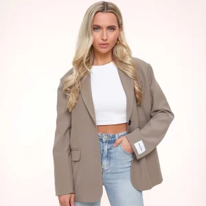 Taupe Studio Basic-Blazer<Olivia & Kate Cheap