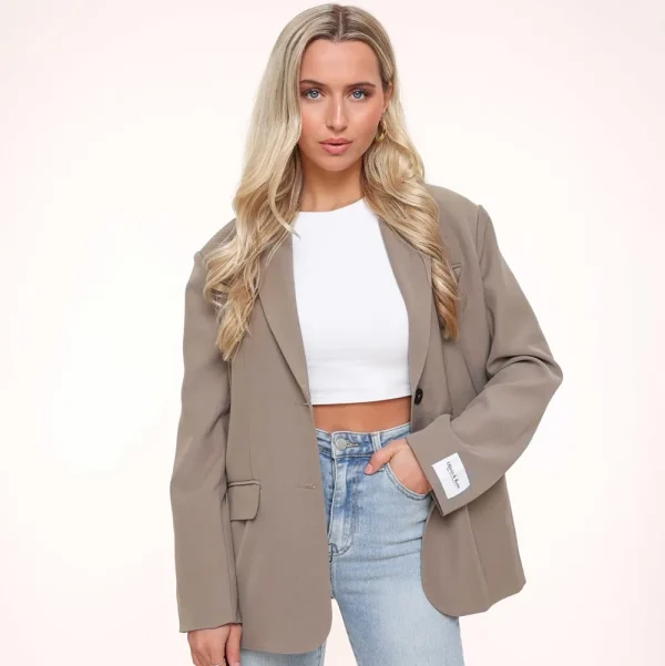 Taupe Studio Basic-Blazer<Olivia & Kate Cheap