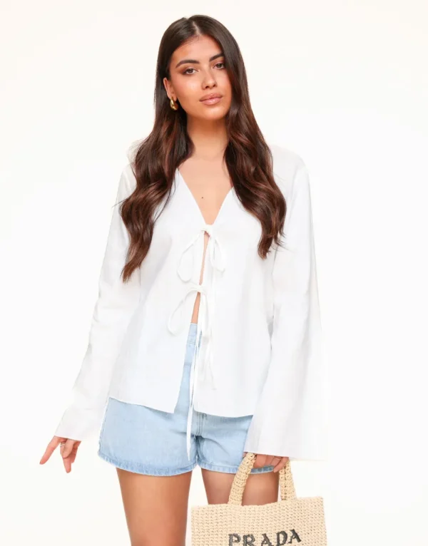 White Linen-Cardigan<Olivia & Kate Flash Sale